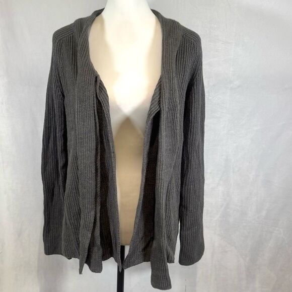 Simply Vera Wang gray tie front knit cardigan sweater size small NWT - Picture 3 of 7